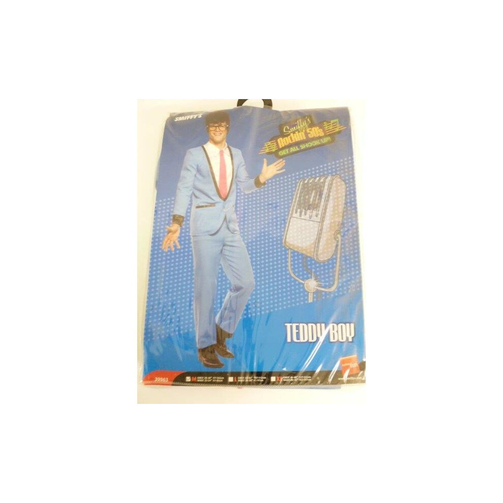 Medium Mens Teddy Boy Costume -  teddy boy costume mens fancy dress outfit 50s 1950s buddy holly roll adult suit