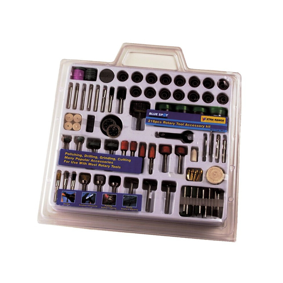 216 Piece Rotary Tool Accessory Set -  rotary 216 blue spot piece tool accessory set