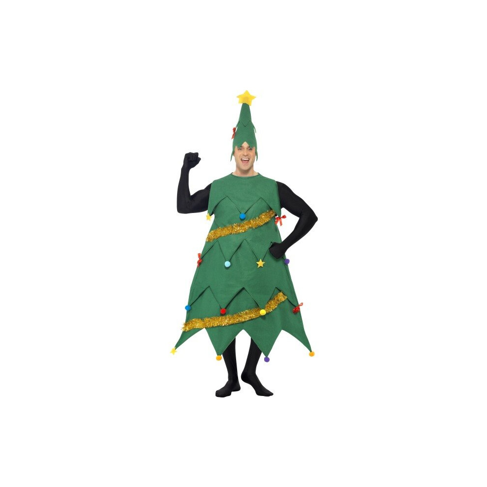 New Deluxe Christmas Tree Adult Mens Smiffys Fancy Dress Costume -  christmas tree costume deluxe fancy dress adults mens outfit new smiffys tunic