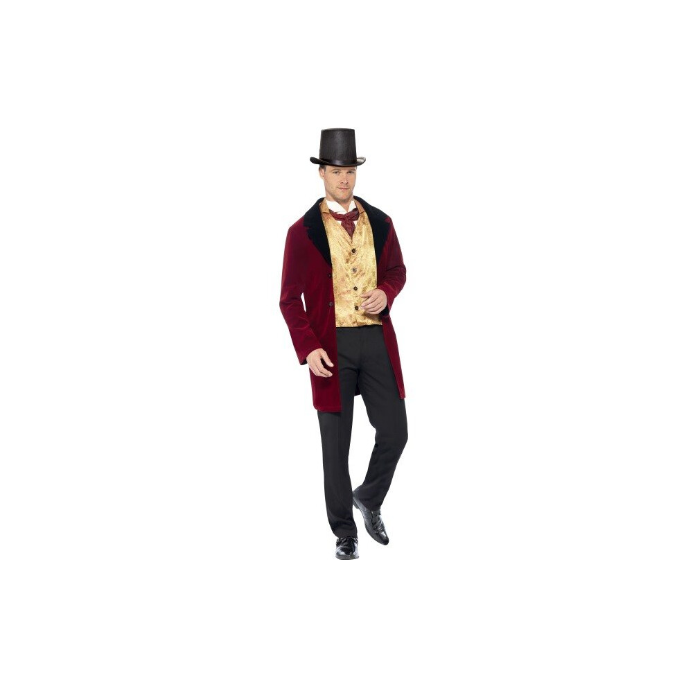 Smiffy's Adult Men's Edwardian Gent Deluxe Costume, Jacket, Mock Waistcoat And