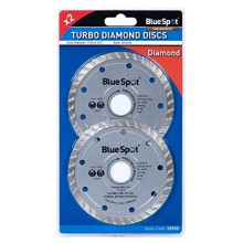 Bluespot 2pce Turbo 115mm (4.5") Discos de diamante - corte de diamante 115mm turbo discos de pedra 4 2 x betão moagem alvenaria rebarbadora angular