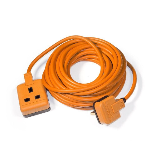 Masterplug EXS13110O 13A Heavy-Duty 10m Electrical Extension Lead 1-Gang