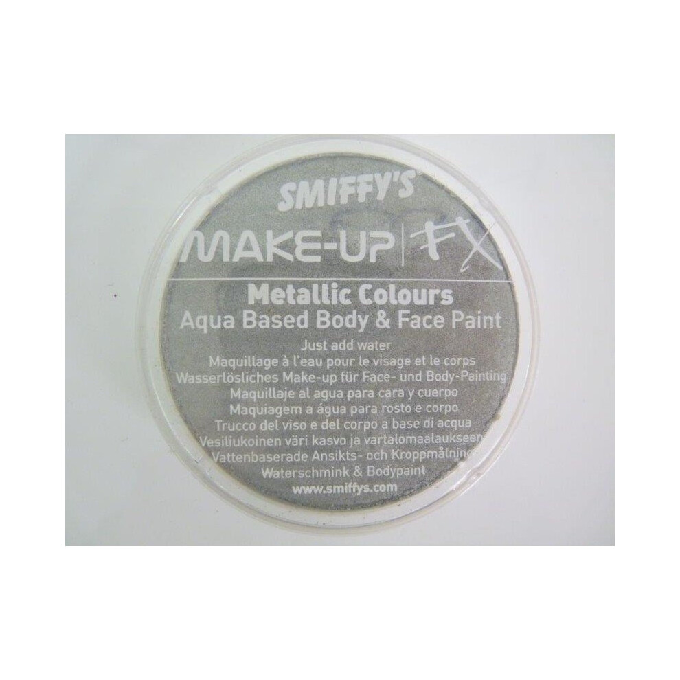 Smiffys Make-up Fx, Metallic Silver, Aqua Face And Body Paint, 16ml, Water -  face paint smiffys body fx makeup silver fancy dress metallic aqua 16ml