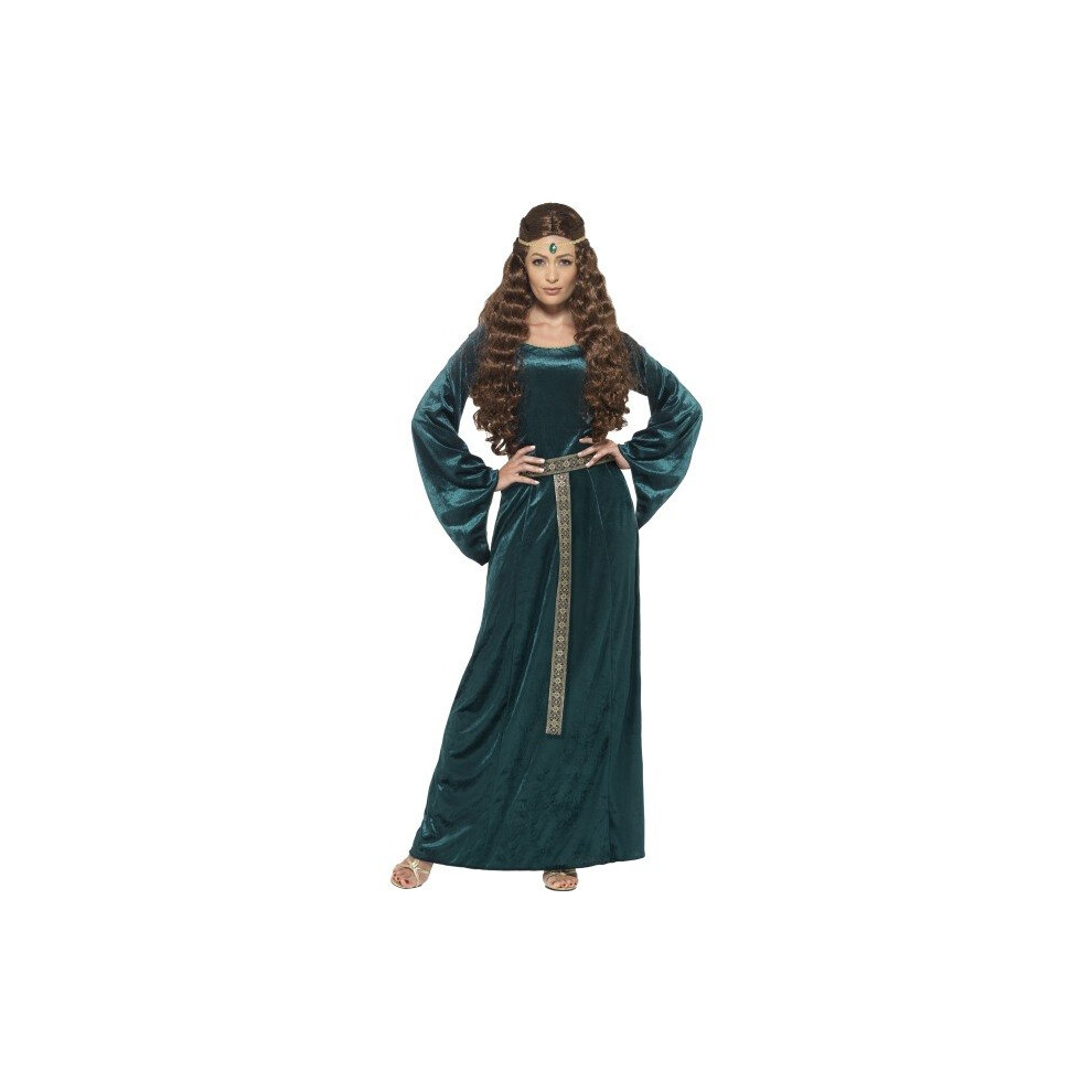 Smiffy's Adult Women's Medieval Maiden Costume, Dress And Headband, Tales Of - -  ladies medieval costume fancy dress marion maid outfit adults robin