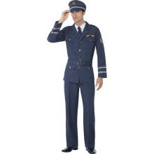 Smiffy's Adult Men's WW2 Air Force Captain Costume, Trousers, Jacket, Hat And - costume mens ww2 air force captain fancy dress 1940s uniform adult