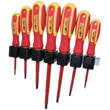 7pc Vde Screwdriver Set - screwdriver set vde 7pc 1000v slotted amtech electricians insulated phillips rack pieces