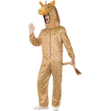 Smiffy's Men's Giraffe Costume, All In One And Hood, Party Animals, Serious - giraffe costume fancy dress mens adult zoo outfit animal