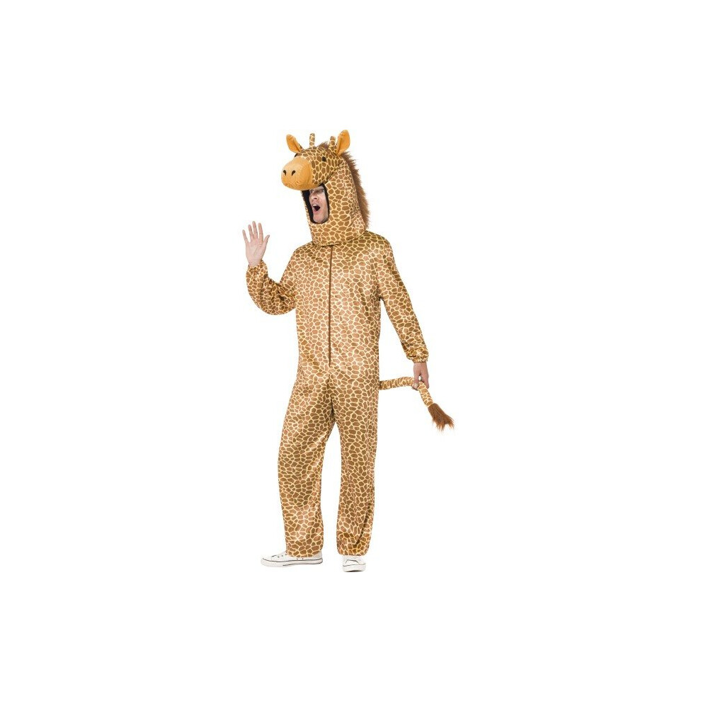 Smiffy's Men's Giraffe Costume, All In One And Hood, Party Animals, Serious -  giraffe costume fancy dress mens adult zoo outfit animal