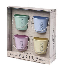 Eddingtons Vintage Set Of 4 Egg Cups Buckets - Pastel Shades - Designs -  egg eddingtons 4 set cups pastel buckets designs vintage different
