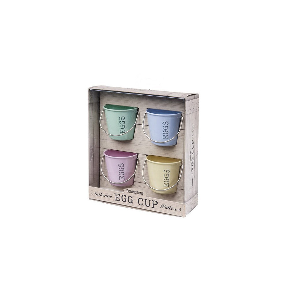 Eddingtons Vintage Set Of 4 Egg Cups Buckets - Pastel Shades - Designs -  egg eddingtons 4 set cups pastel buckets designs vintage different