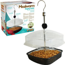 Natures Market BF026 Metal Mealworm Wild Bird Tray Feeder with Canopy