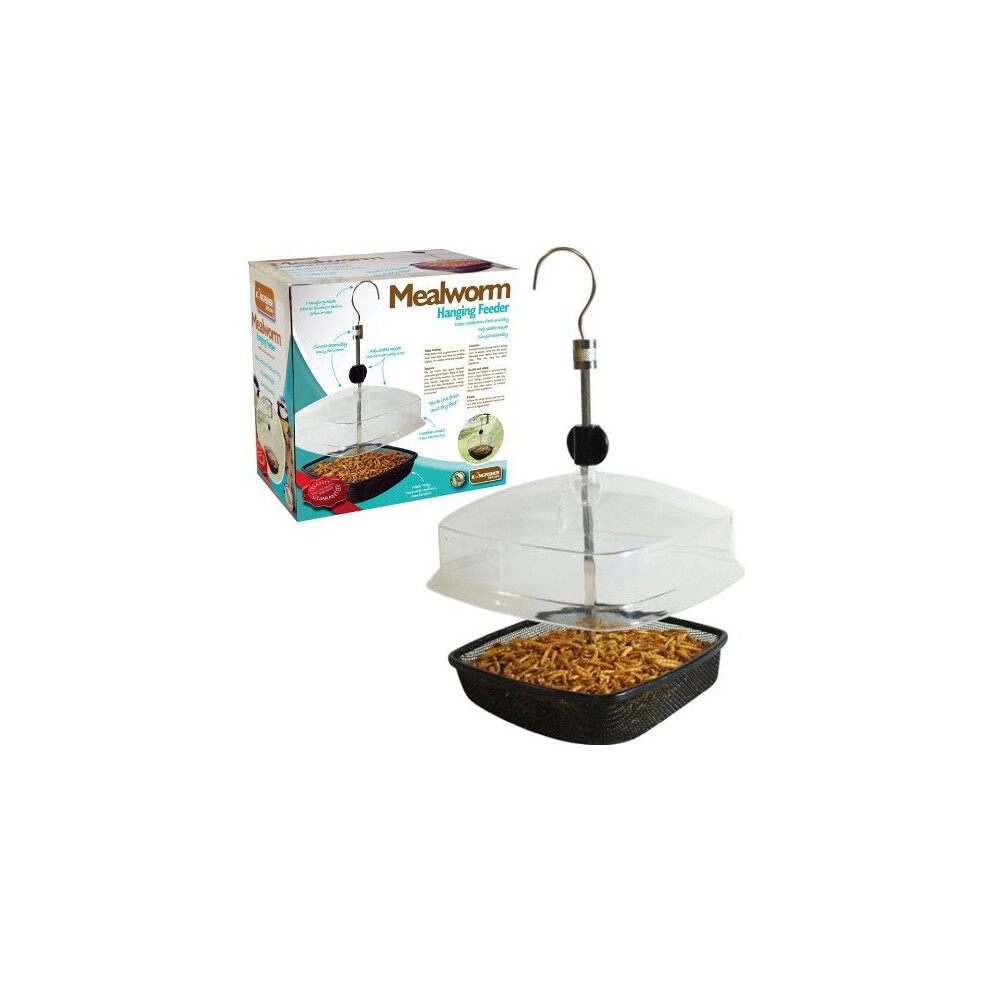 Natures Market BF026 Metal Mealworm Wild Bird Tray Feeder with Canopy