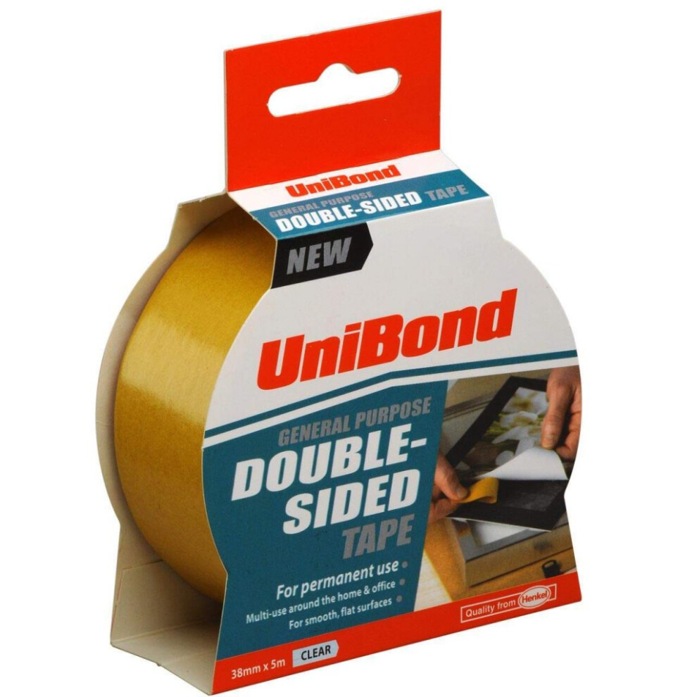 Unibond Double Sided Tape - x 38mm 5m 1668253 -  x double sided tape 38mm 5m unibond 1668253