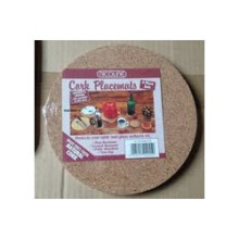 Set Of 4 Round Natural Cork Placemats - 20cm Diameter Nicoline Pack - cork placemats 20cm 4 diameter round nicoline natural pack