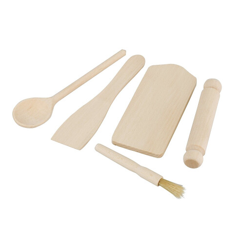 Tala Kids Woodern Baking Set, Beige, Set Of 5 - Beige -  set tala kids woodern baking beige 5