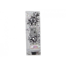 Metallic Silver & Pearlescent White Gift Bow & Ribbon Set - Christmas 13 Piece -  christmas 13 piece gift pack bows ribbons silver white