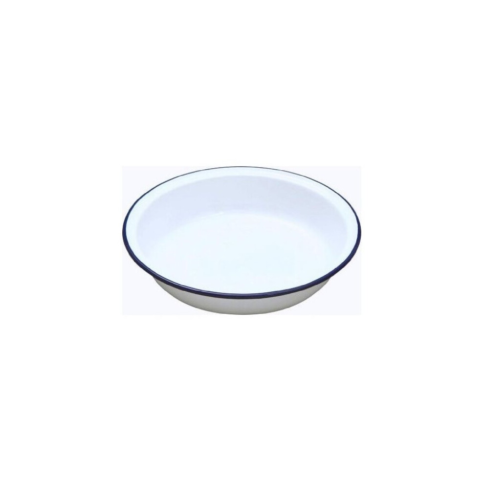 Stax White 18Cm Round Enamel Pie Dish - Falcon X Traditional - Round Falcon Pie 18Cm Dish Enamel X Traditional