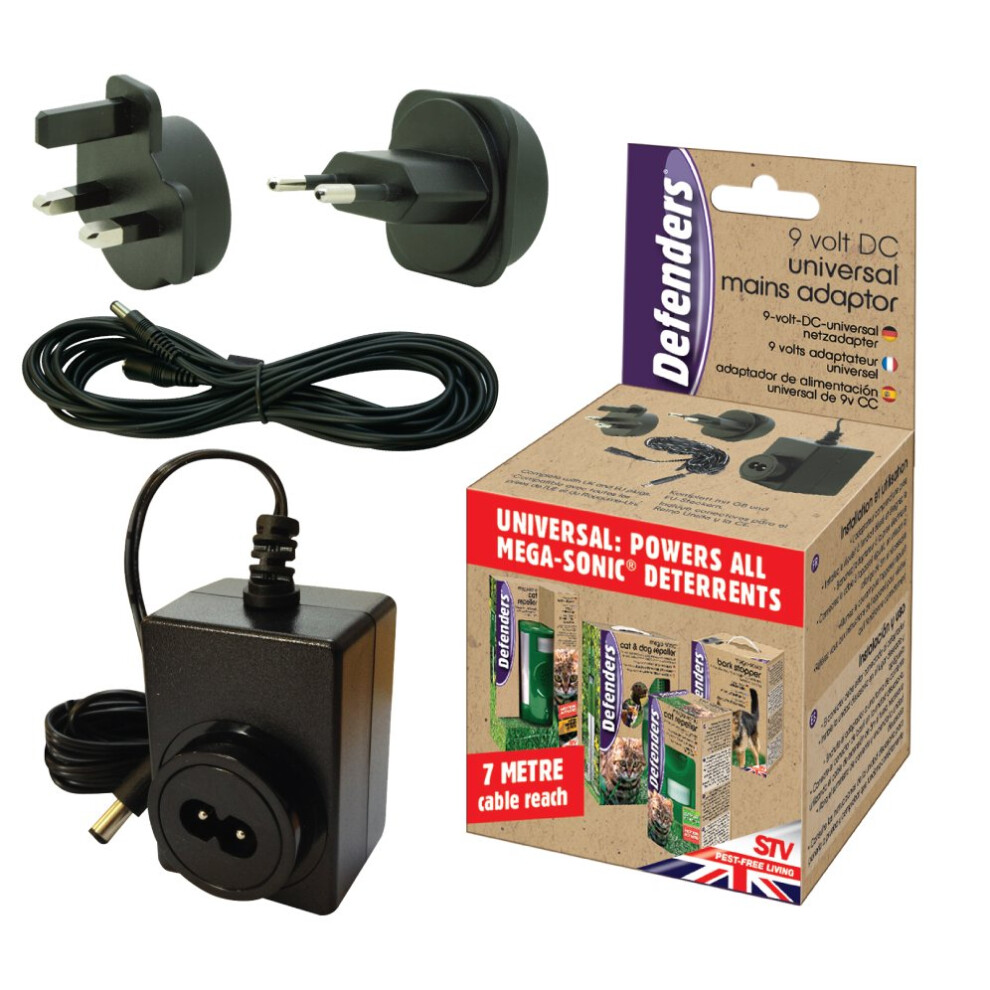 Universal Sonic Repeller Mains Adaptor - Cat 9v Stv612 Dog Plug Defenders Pest -  mains adaptor cat universal repeller 9v stv612 dog plug defenders