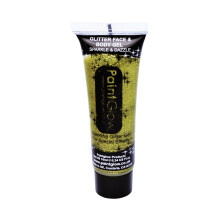 10ml Gold Glitter Face & Body Gel - Paintglow Festival Make Up Sparkle Fancy - body glitter face gel paintglow festival make up sparkle fancy dress