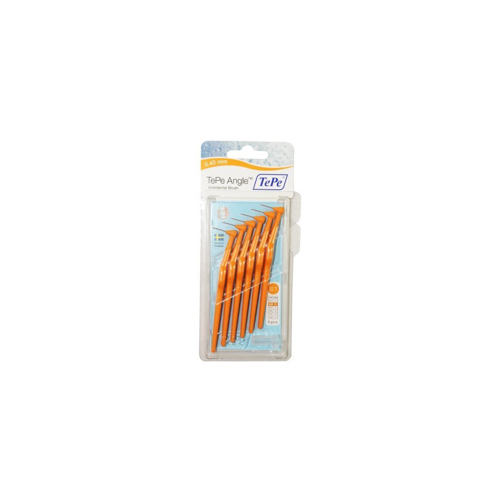 Tepe Angle Orange Blister - Interdental Brush Pack Brushes 6 Per X - Tepe Angle Interdental Brush Pack Orange Brushes 6 Per X