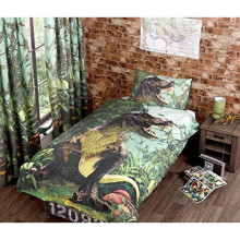 T Rex Single Quilt Duvet Cover Bed Set 1 P/case Dinosaur Bedding Dino Jurassic