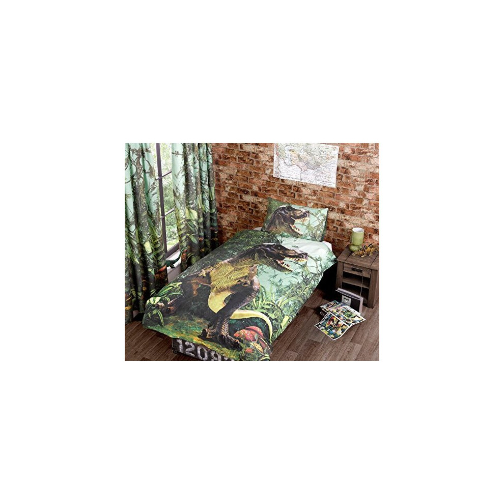 T Rex Single Quilt Duvet Cover Bed Set 1 P/case Dinosaur Bedding Dino Jurassic