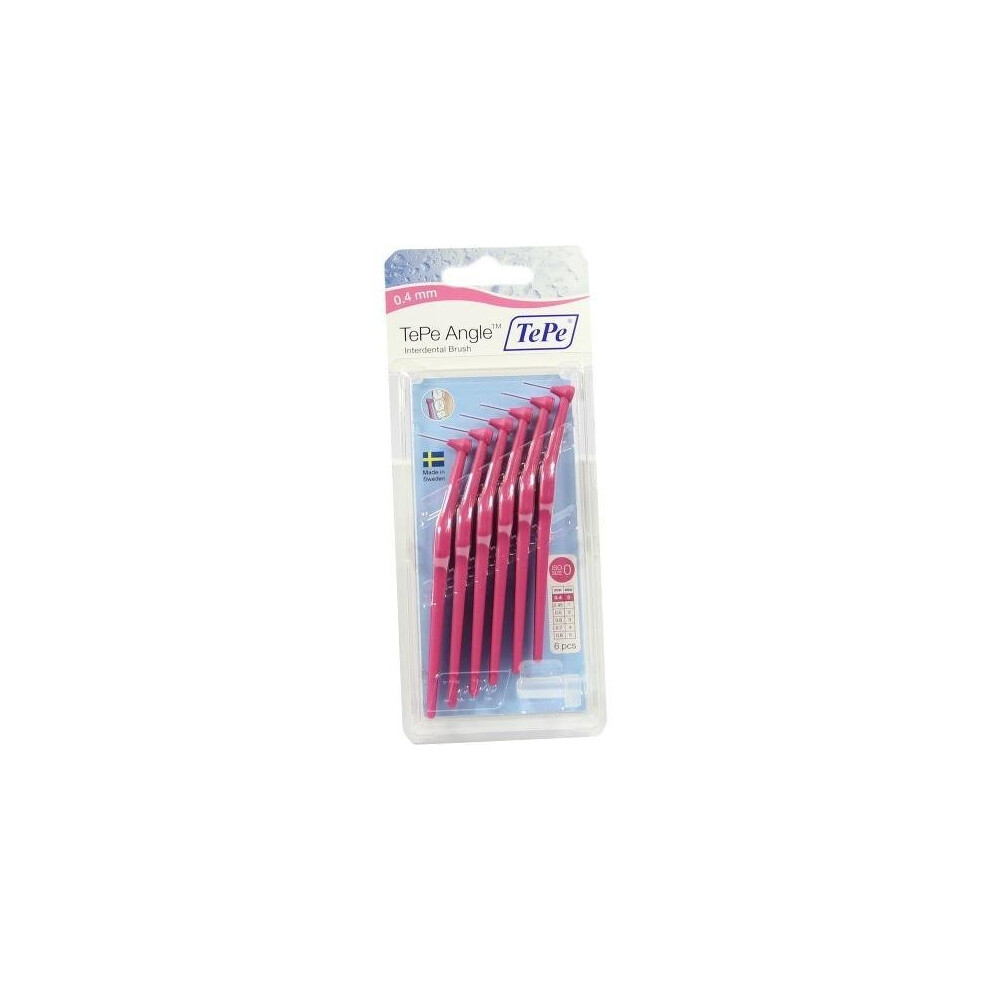 Tepe Angle Pink Blister - Interdental Brushes 6 04mm Pack -  tepe angle interdental brushes 6 pink 04mm pack