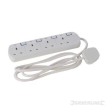 4 Way 2m Switched Extension Lead - Silverline 341158 4 Neon - extension lead switched 2m silverline 341158 4way neon