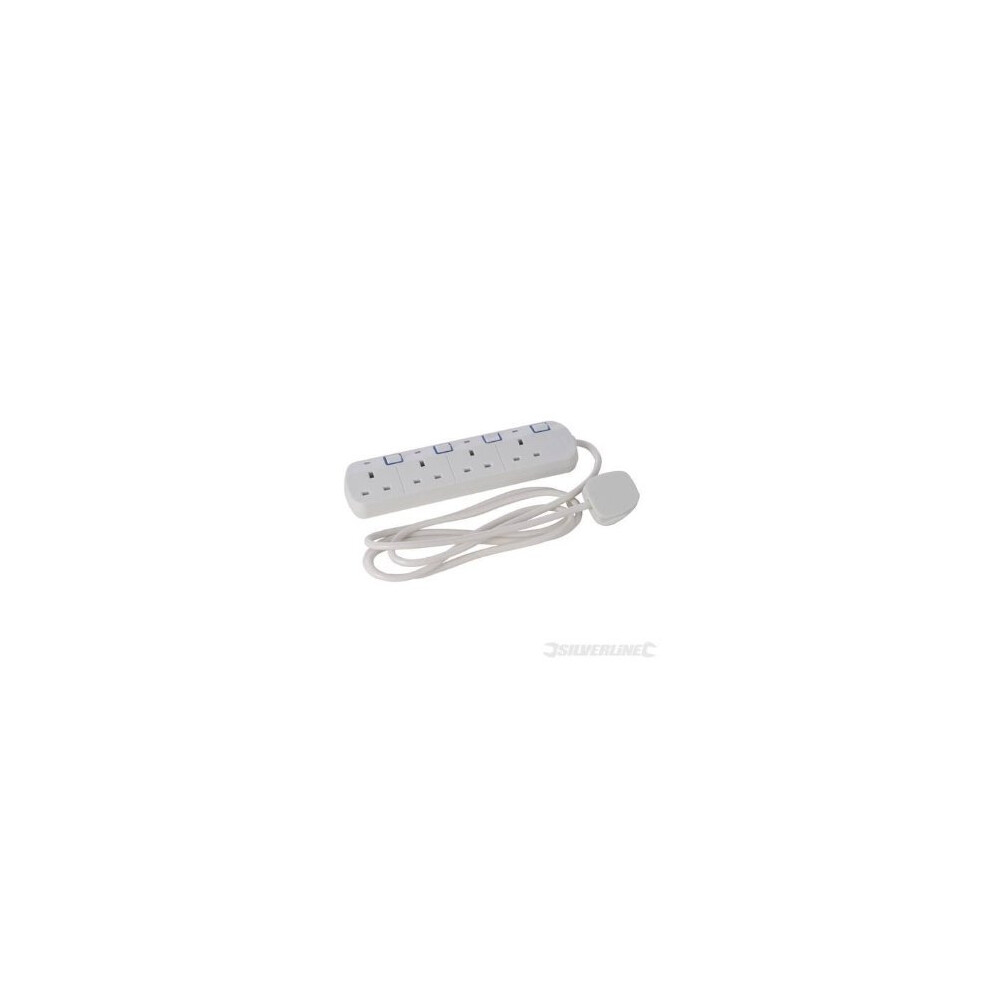 4 Way 2m Switched Extension Lead - Silverline 341158 4 Neon -  extension lead switched 2m silverline 341158 4way neon