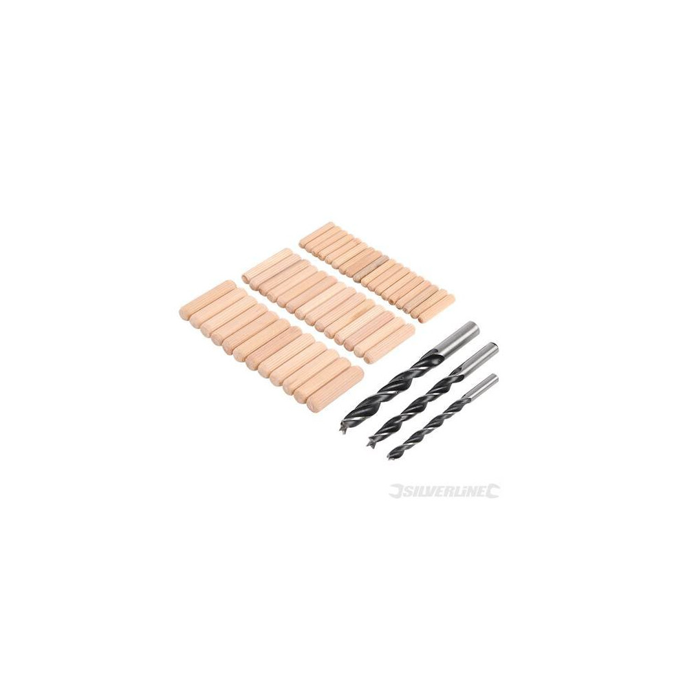 Silverline Dowel & Bit Set 47pce 6, 8 & 10mm - 6 675264 Wood Drill -  dowel bit set silverline 47pce 6 8 10mm 675264 wood drill