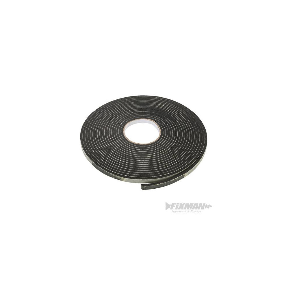 Fixman Self-adhesive Eva Foam Gap Seal 3 - 8mm / 10.5m Black - Foam Seal Black -  foam seal black eva gap 105m selfadhesive door fixman excluder