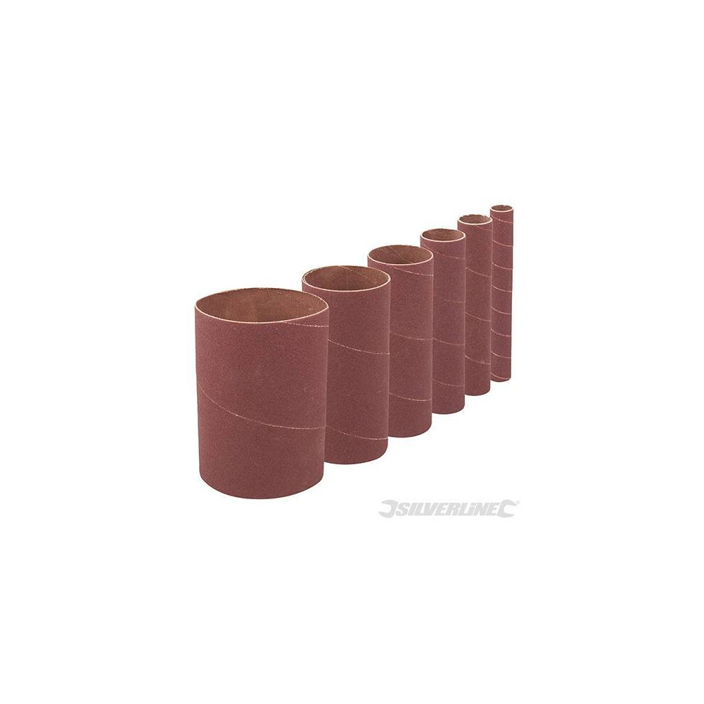Silverline 114mm Bobbin Sleeves Set 6pce 80 Grit - 275488 Sanding -  80 grit 114mm bobbin sleeves set 6pce silverline 275488 sanding