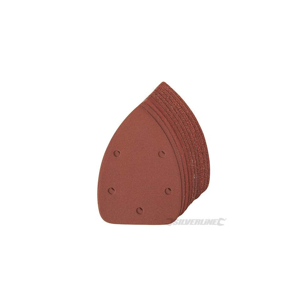 140mm 10pc Hook & Loop Detail Sander Sheets - Silverline x 10pce Assorted -  sheets detail sander 140mm hook loop silverline x 10pce assorted sanding