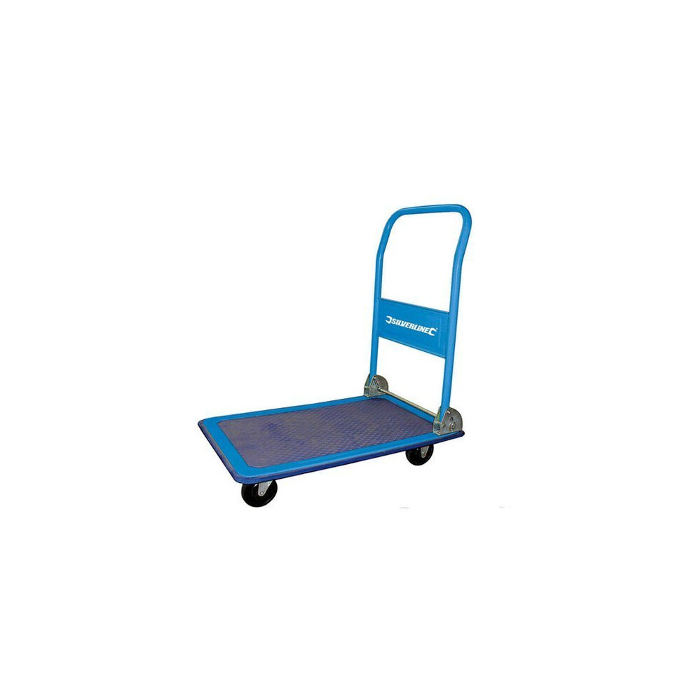 Silverline Folding Platform Truck 150kg (675213) - 465x725mm, Fold-Down Handle, 4-Wheel Trolley