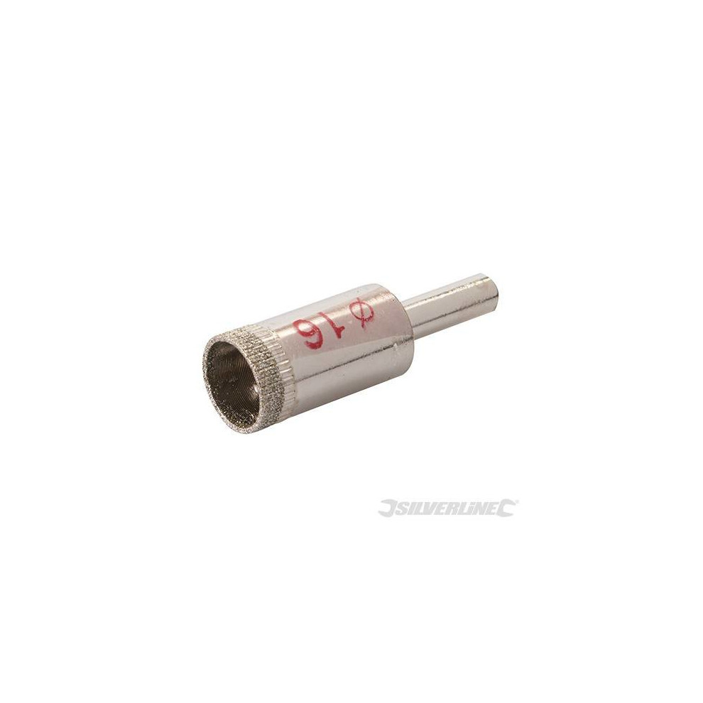 Silverline 16mm Diamond Dust Holesaw - 598566 Tile Ceramic -  diamond holesaw dust silverline 16mm 598566 tile ceramic