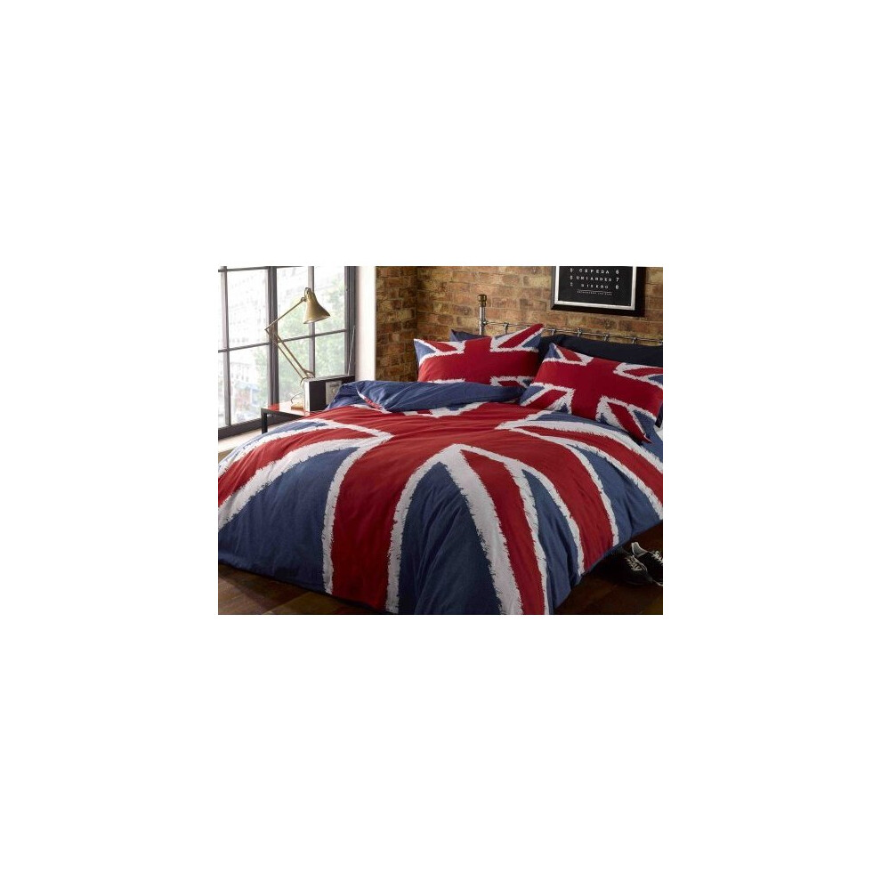 Union Jack Navy Single Duvet Set - Cover Bedding Red Blue Quilt Rapport Flag -  set duvet cover union jack bedding single red blue quilt rapport flag