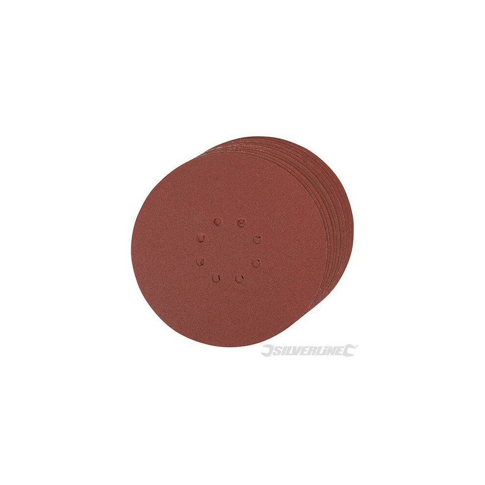 Silverline Hook & Loop Discs Punched 225mm 10pk 225mm 120 Grit - Sanding 273151 -  discs punched hook loop 225mm grit silverline 120 10pk sanding