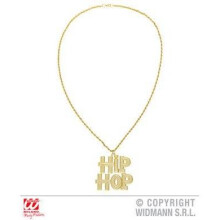 Gold Adults Hip Hop Necklace - hip hop necklace fancy dress accessory rapper mr t bling