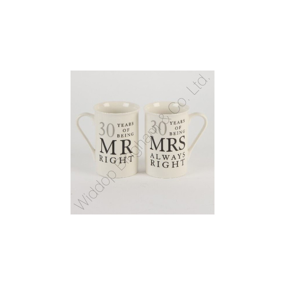 30th Pearl Wedding Anniversary Mugs Gift Set WG822