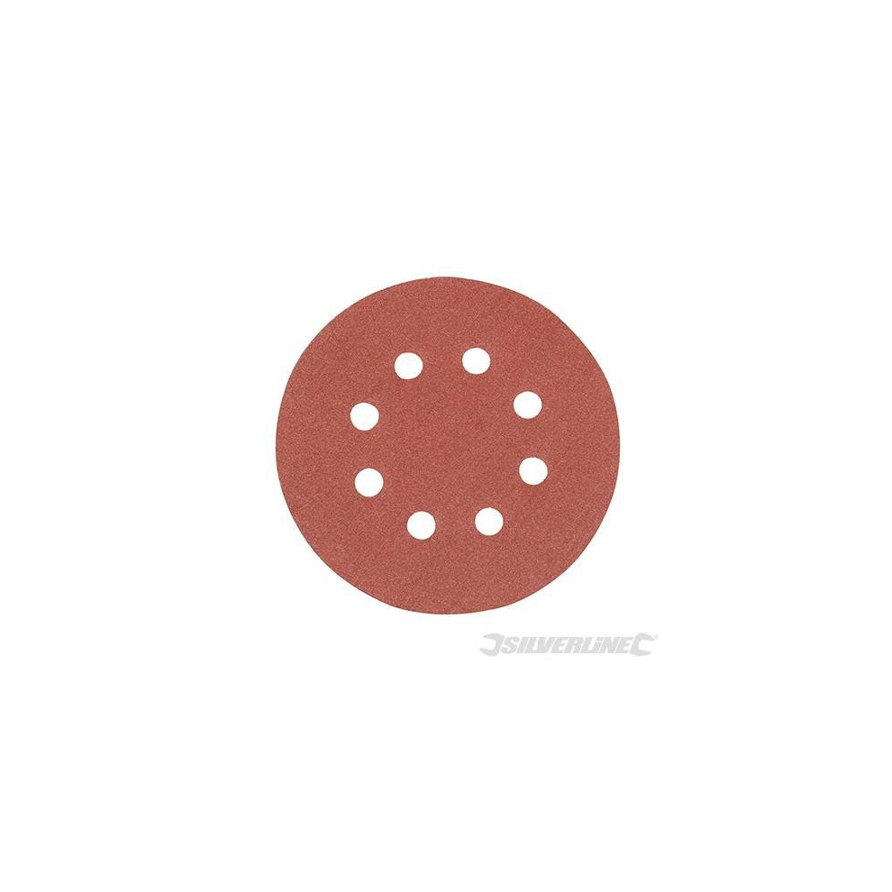 Silverline Hook & Loop Discs Punched 125Mm 10Pk 125Mm 120 Grit - Sanding Sander - Discs Punched 125Mm Grit Hook Loop 120 Sanding 10Pk