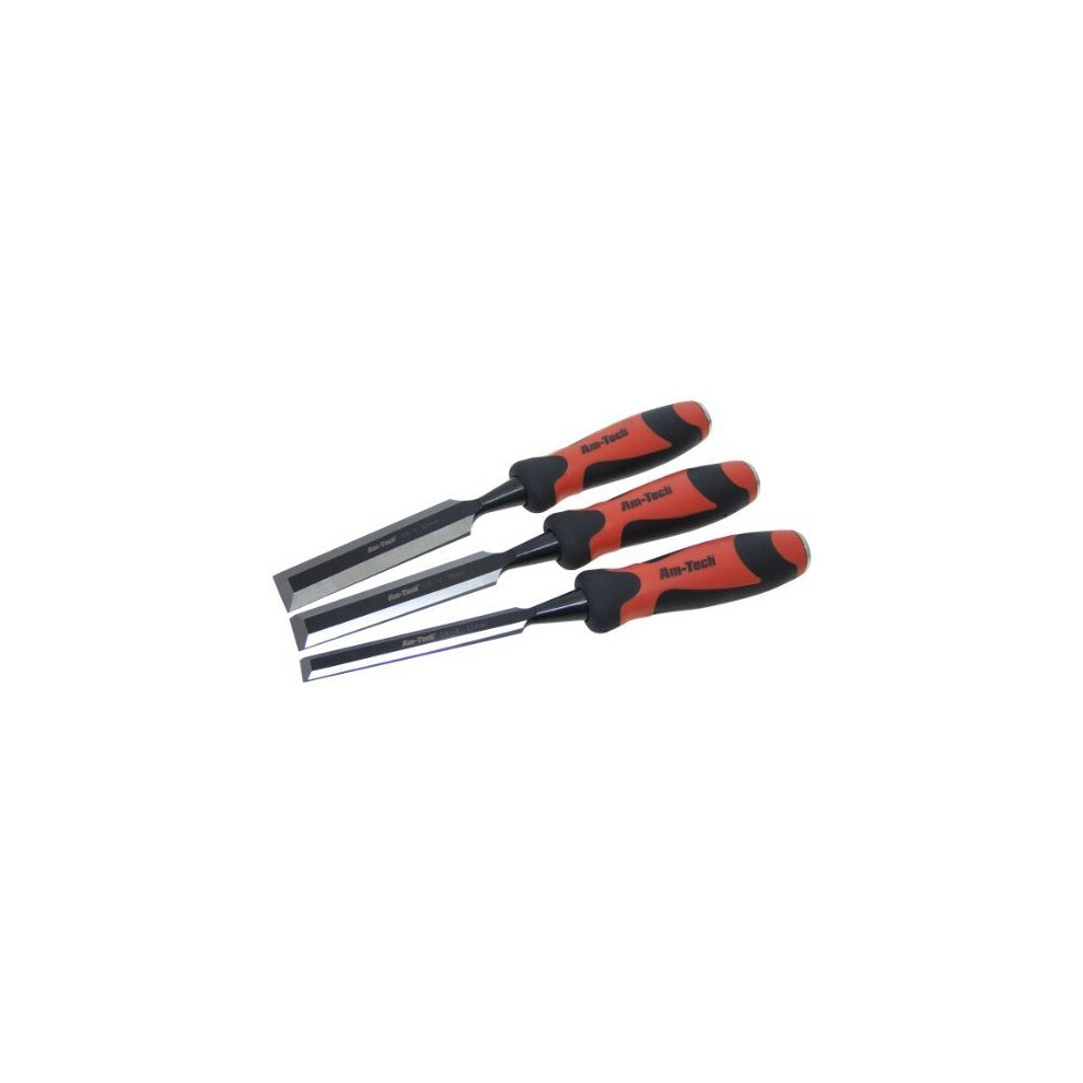 3Pc Chisel Set - Amtech 13 19 25Mm Wood Soft Grip Crvchromevanad E0698 - Amtech 3Pc 13 19 25Mm Wood Chisel Soft Grip Crvchromevanad E0698 5032759040025