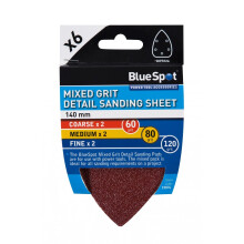 Details About Bluespot 6 Pack 140mm Mixed Grit Detail Sanding Sheets - Top - bluespot 6 pack 140mm mixed grit detail sanding sheets