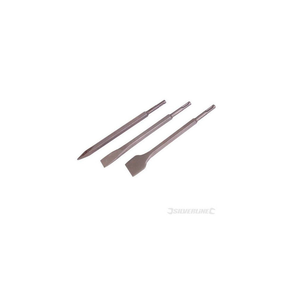 Silverline Sds Plus Hex Chisel Set 3Pce 250Mm ? 20, 40Mm & Point - 515779 20 - Chisel Sds Hex Plus Set 3Pce 515779 Point 40Mm 20 17Mm