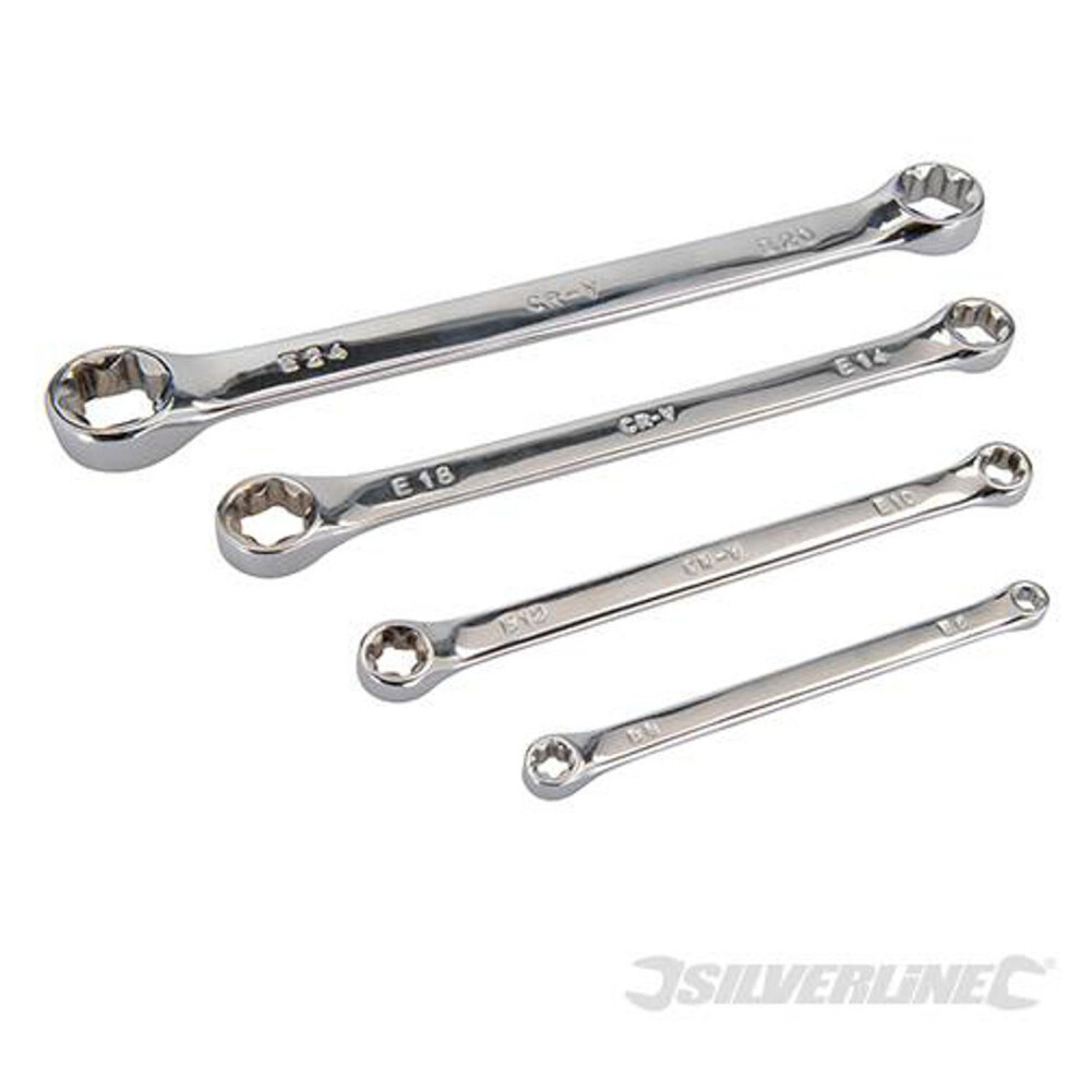 Silverline Trx Spanner Set 4Pce E6 - E24 - 241501 Torx - Set Spanner Trx E24 241501 E6 4Pce Torx Size 4