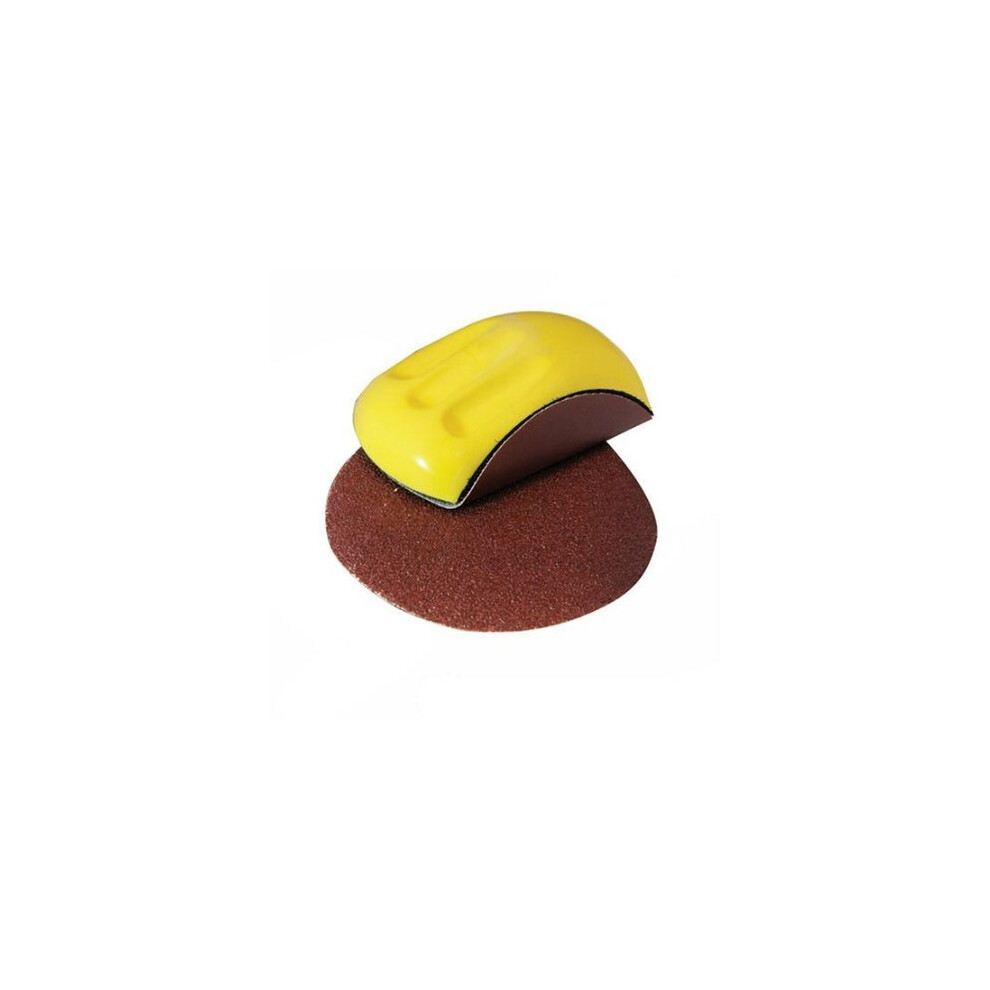 150mm x 85mm Foam Hook And Loop Contour Sanding Block & 3 Discs (40, 120, 240)