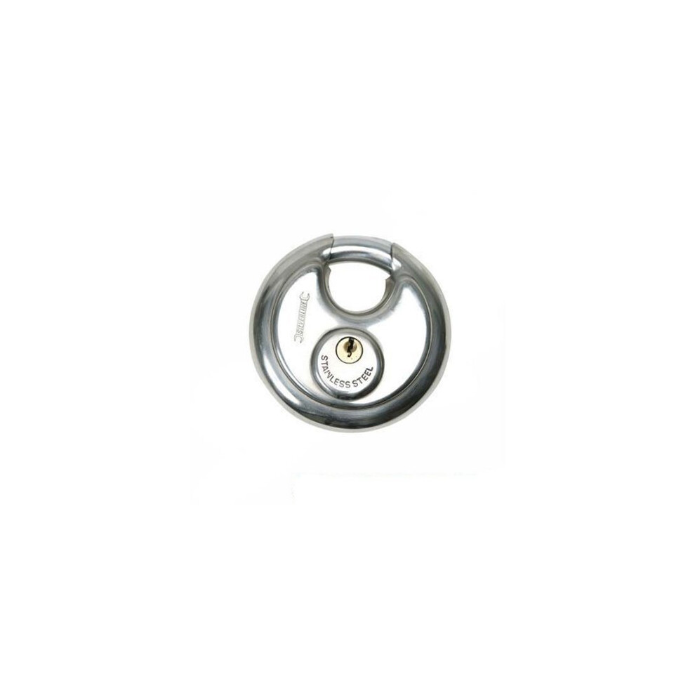 70mm Silverline Disc Padlock - Steel Stainless 292707 Security -  disc padlock 70mm steel silverline stainless 292707 security