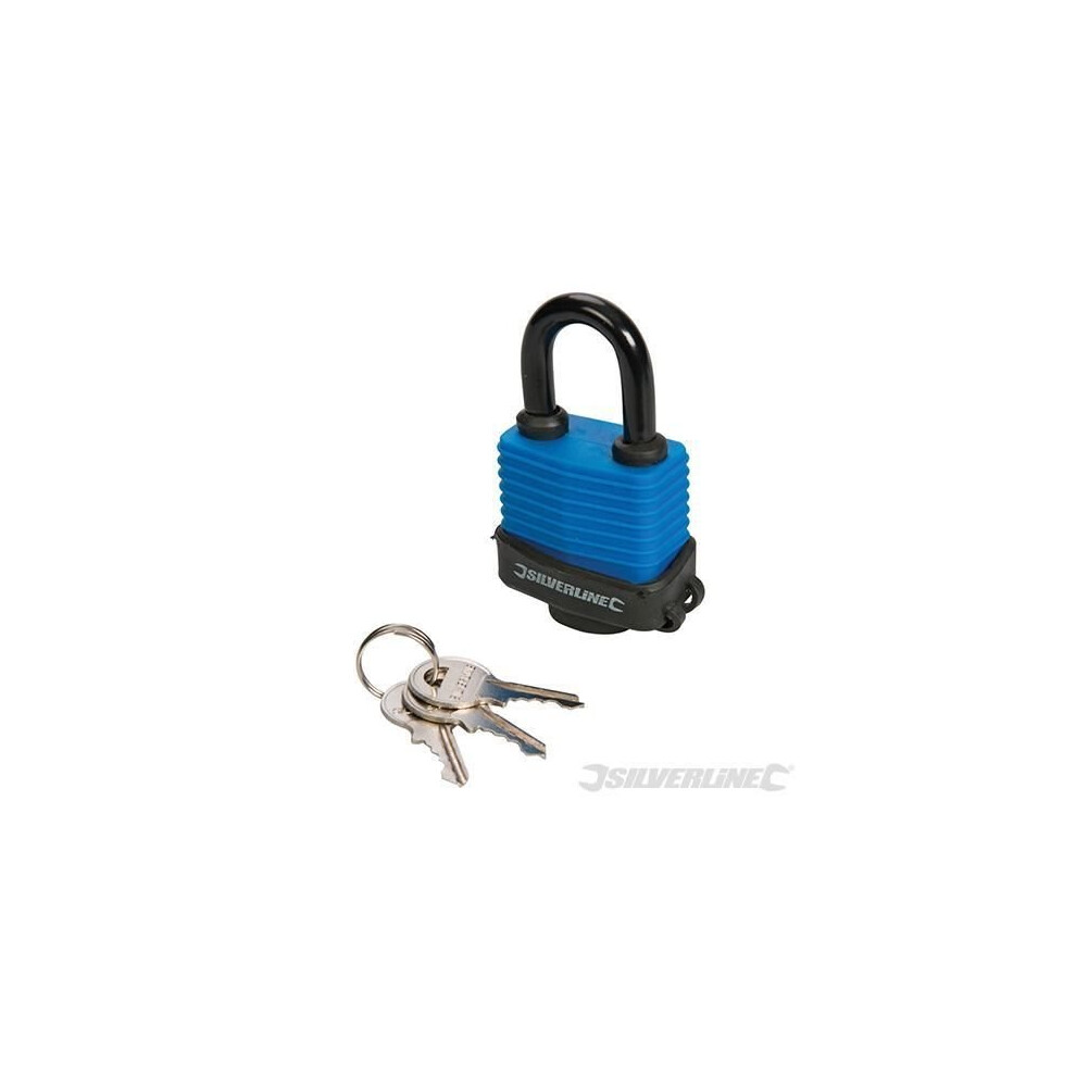 49mm Long Shackle Weather Resistant Padlock - Weather Silverline 48mm 218458 -  padlock long shackle weatherresistant silverline 48mm 218458 49mm