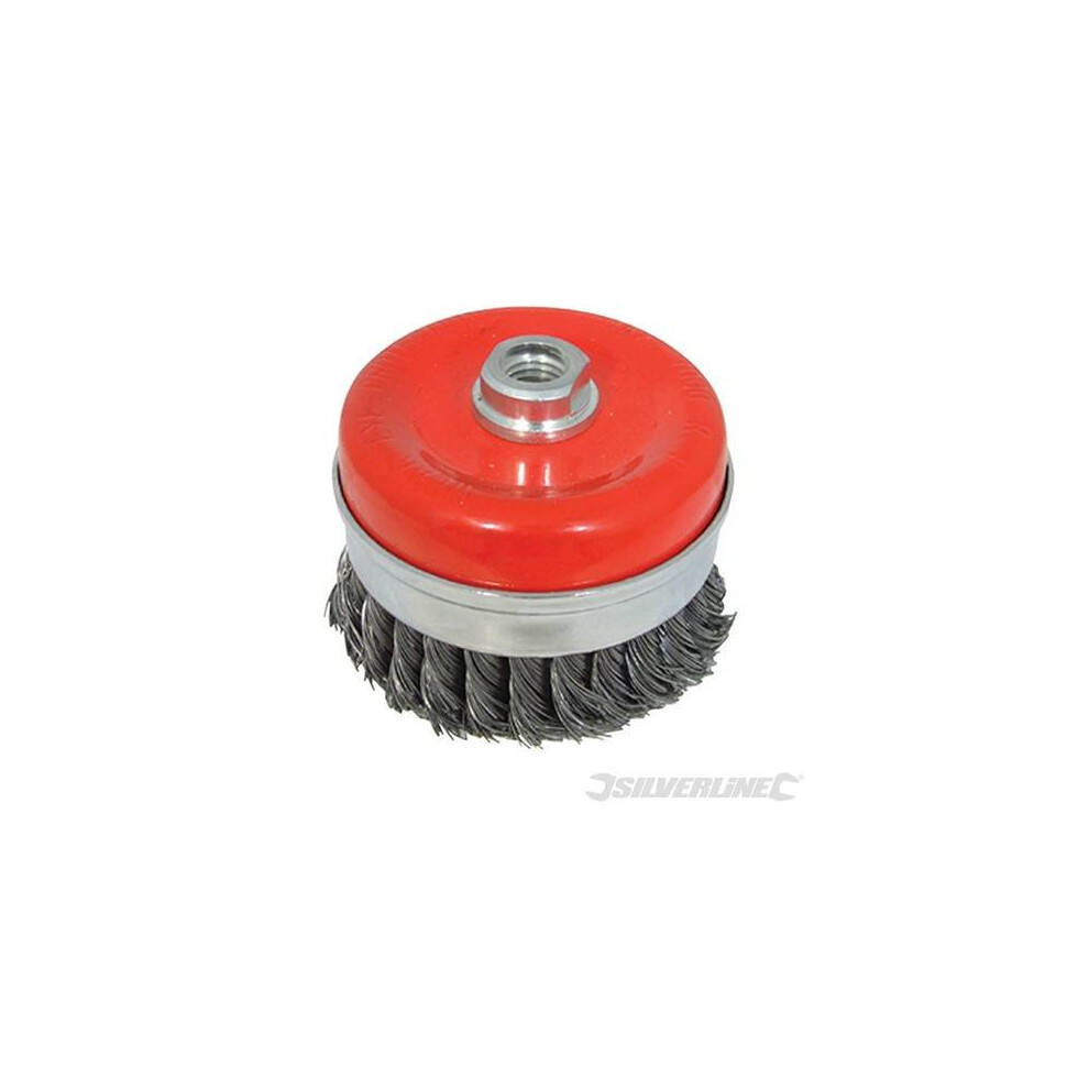 Silverline Angle Grinder 100mm Twist Knot Steel Wire Cup Brush