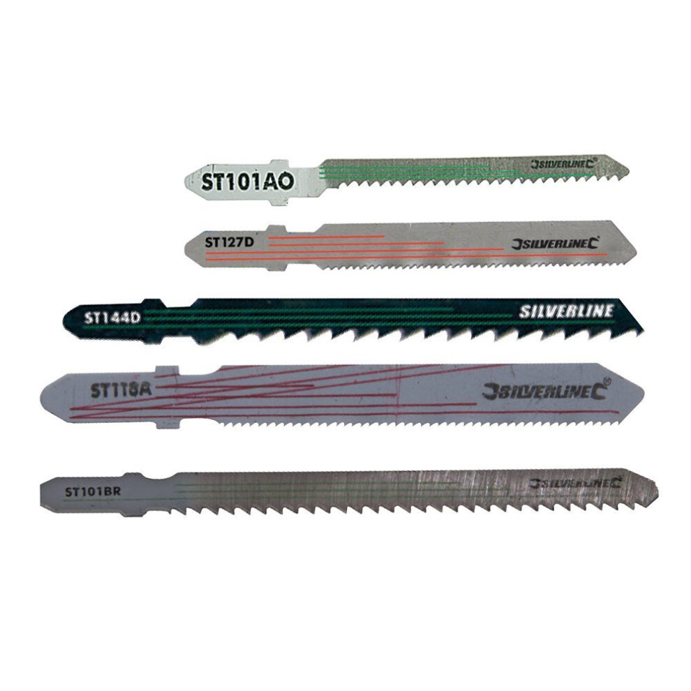 Silverline 75mm / 50mm Metal & Wood Jigsaw Blades Pack x10 - 5 Cut Types