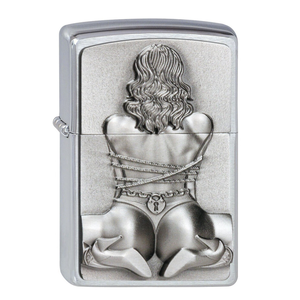 Brushed Chrome Bondage Girl Zippo Lighter - Perfect Gift Check Out Our Shop -  perfect gift check out our shop fans fc emblem